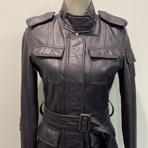 TWO Percent Purple Leather Moto coat - Picture 3 of 16